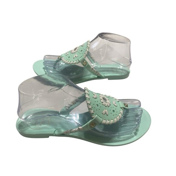 Jack Rogers Collins Jelly Sandals Women Size 7 Mint Green Thong Flip Flops - Picture 3 of 6